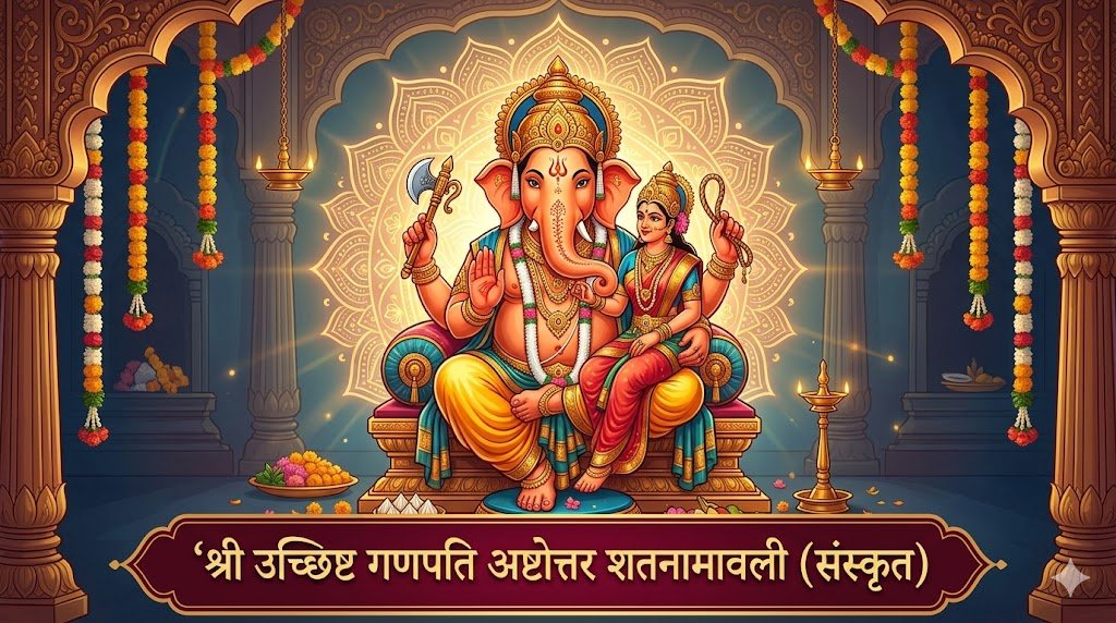श्री उच्छिष्ट गणपति अष्टोत्तर शतनामावली (संस्कृत) | Shri Uchchhishta Ganapati Ashtottara Shatanamavali Lyrics in Sanskrit - Sadhanas.in