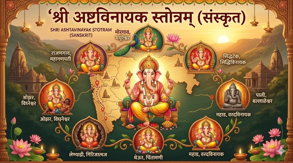 श्री अष्टविनायक स्तोत्रम् (संस्कृत) | Sri Ashtavinayak Stotram In Sanskrit - Sadhanas.in - Sadhanas.in श्री अष्टविनायक स्तोत्रम् (संस्कृत) | Sri Ashtavinayak Stotram In Sanskrit - Sadhanas.in