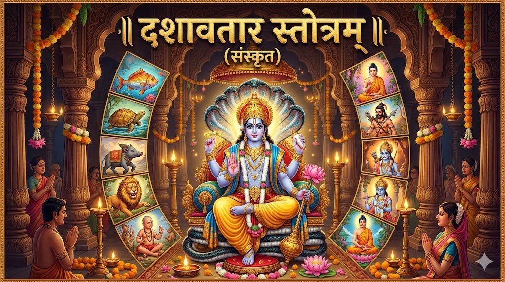 दशावतार स्तोत्रम् (संस्कृत) | Dashavatara Stotram Lyrics in Sanskrit - Sadhanas.in