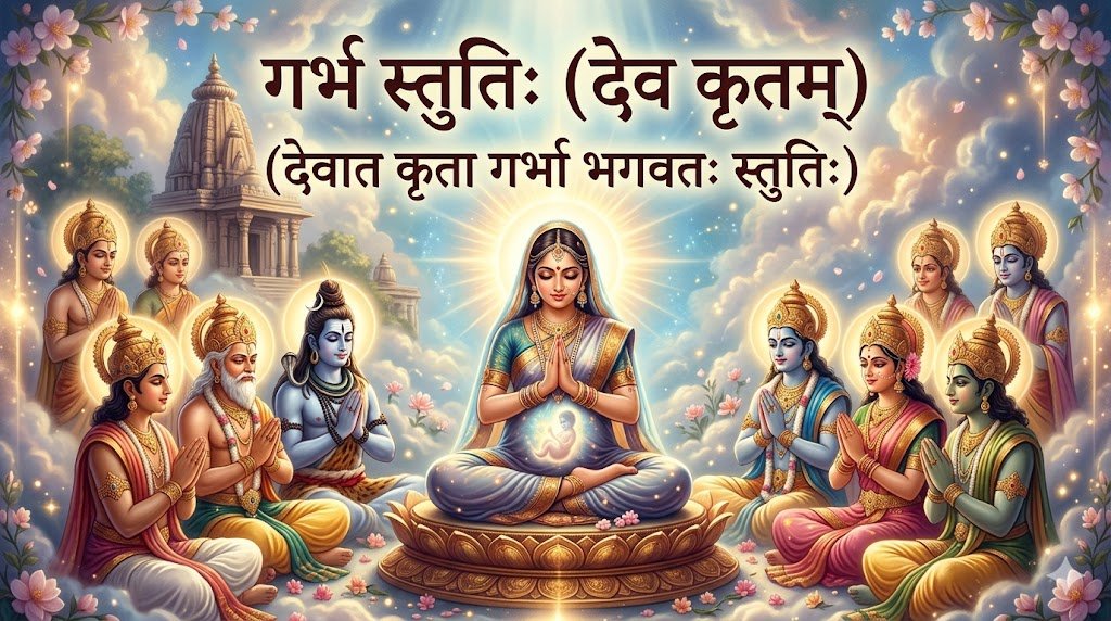 Garbha Stuti गर्भ स्तुतिः देव कृतम् पाठ कैसे करें जानें साधना विधि नियम लाभ महत्व और सावधानियांIt takes 14 minutes to read this article    Sadhanasin   Sadhanasin