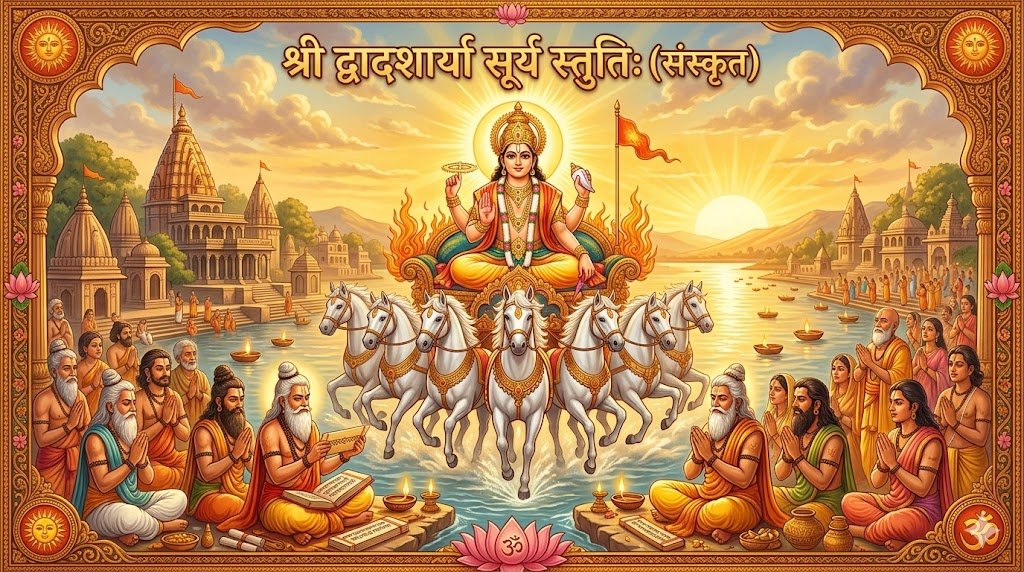 श्री द्वादशार्या सूर्य स्तुतिः (संस्कृत) | Shri Dvadasharya Surya Stuti Lyrics in Sanskrit - Sadhanas.in - Page 2 - Sadhanas.in श्री द्वादशार्या सूर्य स्तुतिः (संस्कृत) | Shri Dvadasharya Surya Stuti Lyrics in Sanskrit - Sadhanas.in