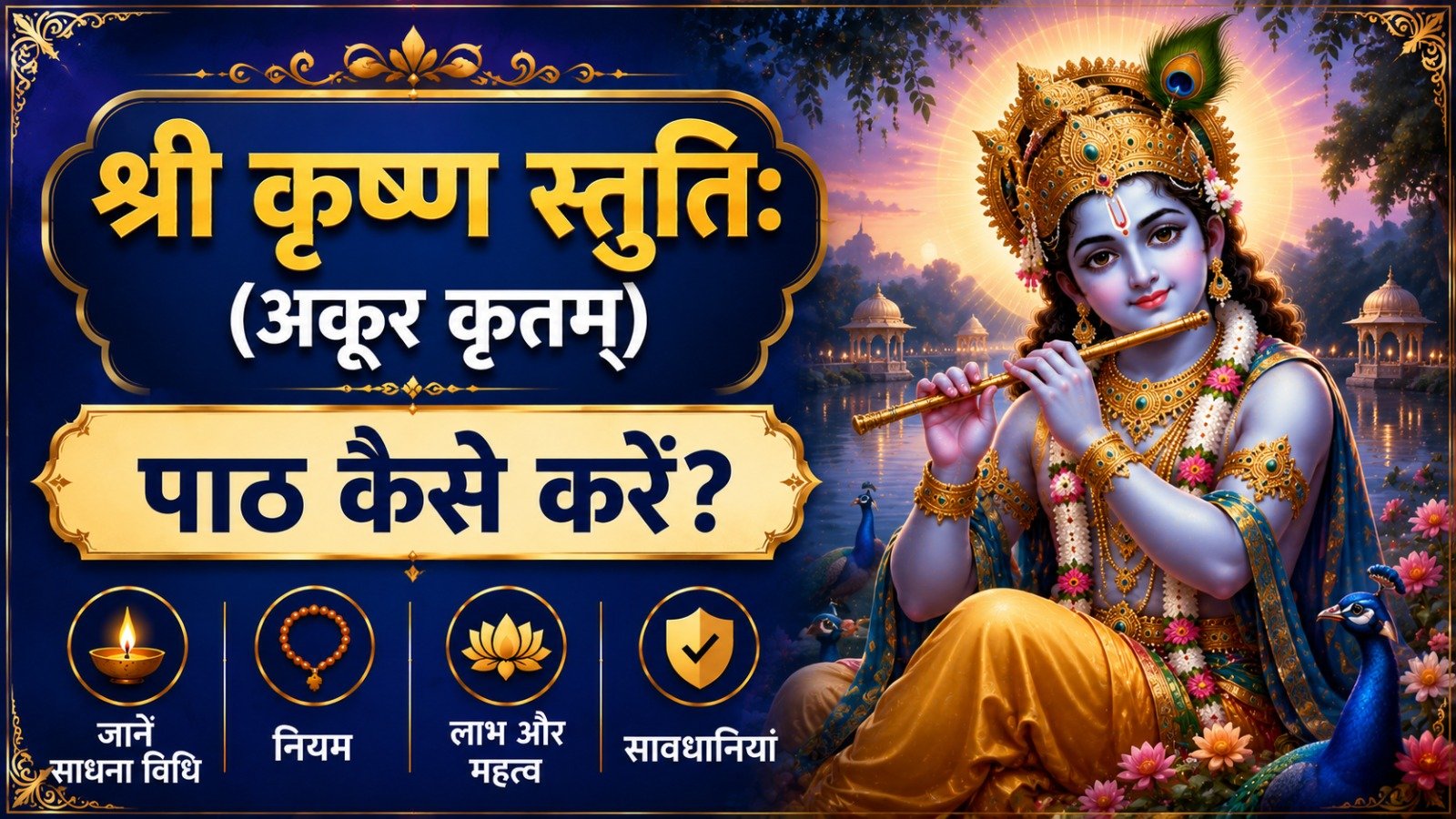 Akrura Kruta Krishna Stuti श्री कृष्ण स्तुतिः अक्रूर कृतम् पाठ कैसे करें जानें साधना विधि नियम लाभ महत्व और सावधानियांIt takes 17 minutes to read this article    Sadhanasin   Sadhanasin