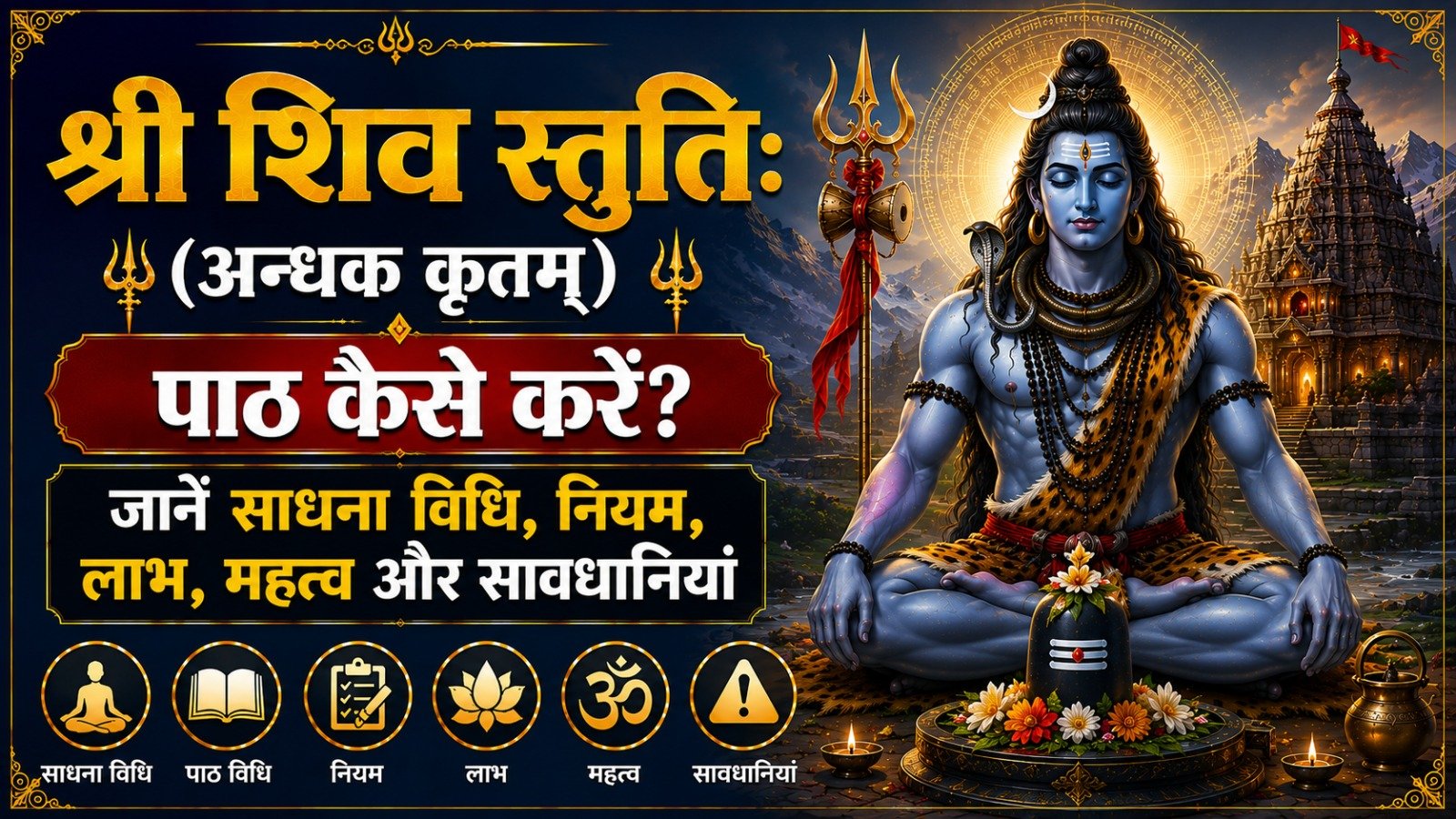 Andhaka Krita Shiva Stuti श्री शिव स्तुतिः अन्धक कृतम् पाठ कैसे करें जानें साधना विधि नियम लाभ महत्व और सावधानियांIt takes 16 minutes to read this article    Sadhanasin   Sadhanasin