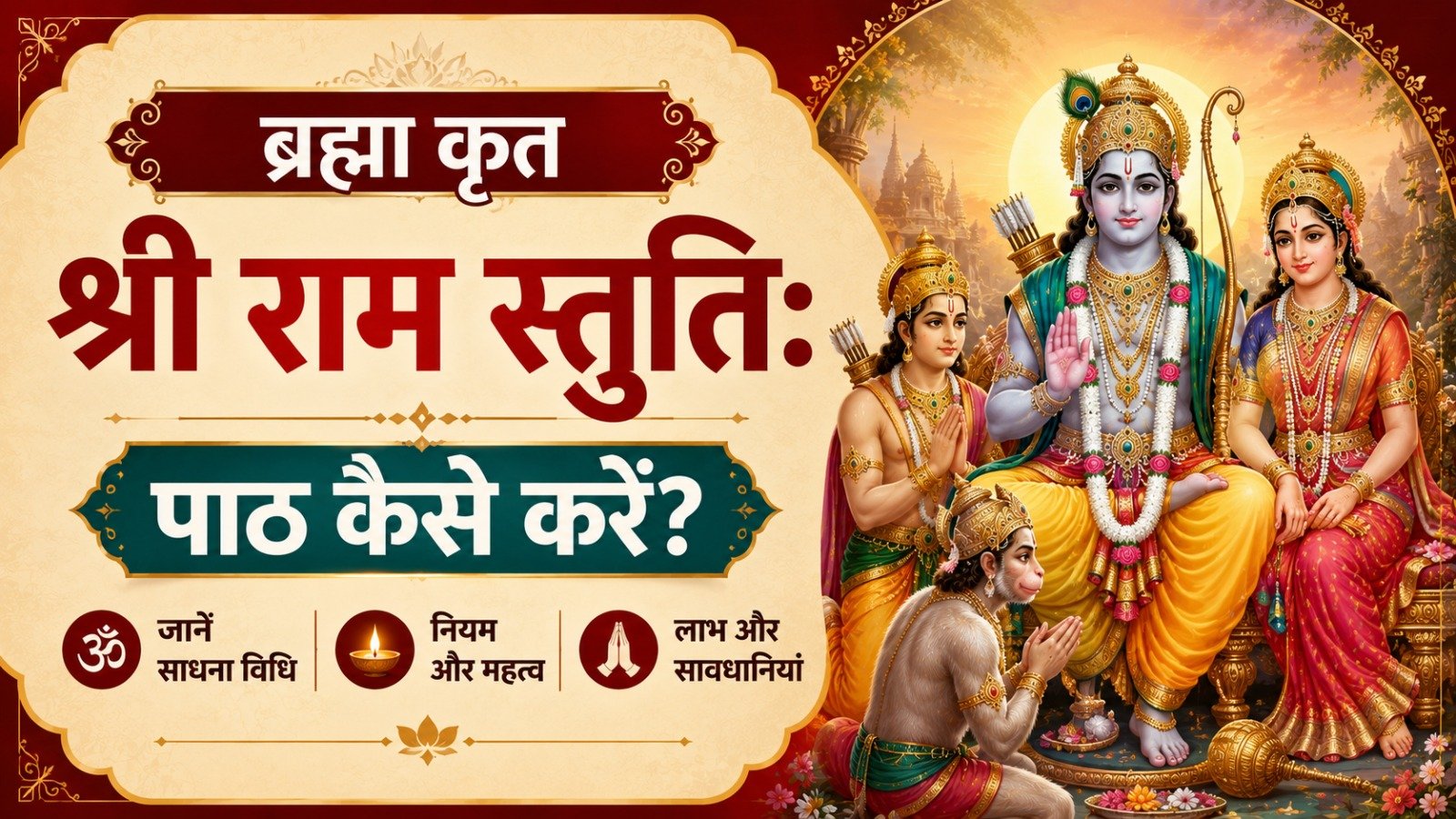 Brahma Kruta Sri Rama Stuti श्री राम स्तुतिः पाठ कैसे करें जानें साधना विधि नियम लाभ महत्व और सावधानियांIt takes 15 minutes to read this article    Sadhanasin   Sadhanasin