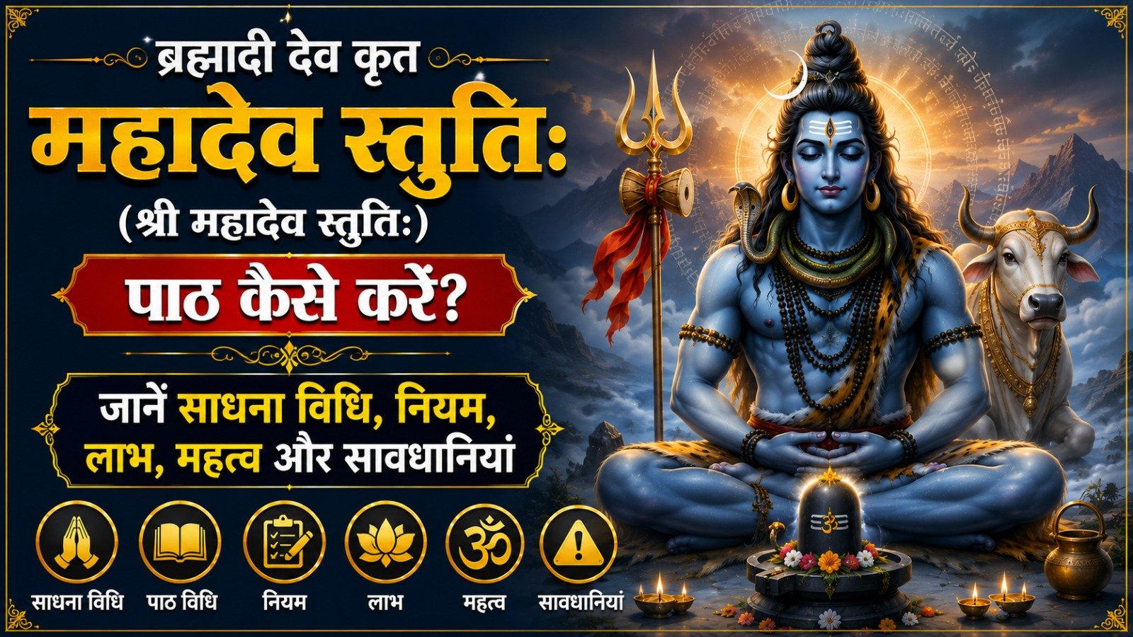 Brahmaadi Deva Krita Mahadeva Stuti श्री महादेव स्तुतिः पाठ कैसे करें जानें साधना विधि नियम लाभ महत्व और सावधानियांIt takes 14 minutes to read this article    Sadhanasin   Sadhanasin
