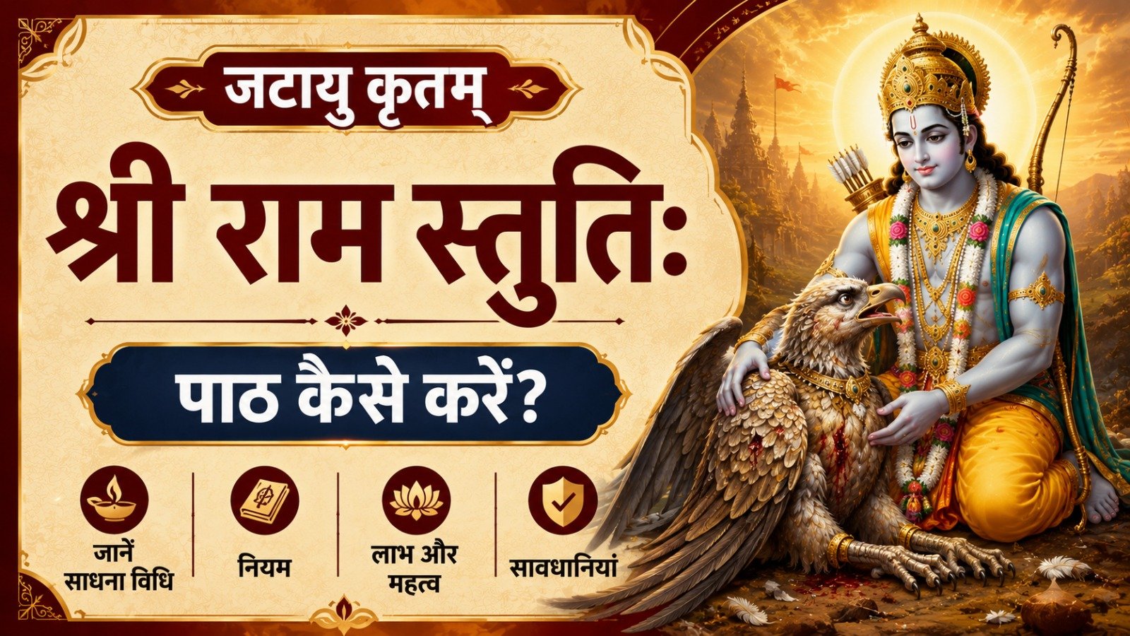 Jatayu Kruta Sri Rama Stotram श्री राम स्तुतिः जटायु कृतम् पाठ कैसे करें जानें साधना विधि नियम लाभ महत्व और सावधानियांIt takes 16 minutes to read this article    Sadhanasin   Sadhanasin