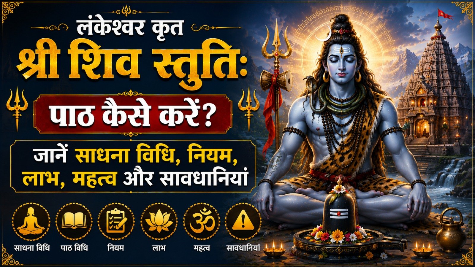Lankeshwara Krita Shiva Stuti श्री शिव स्तुतिः पाठ कैसे करें जानें साधना विधि नियम लाभ महत्व और सावधानियांIt takes 15 minutes to read this article    Sadhanasin   Sadhanasin