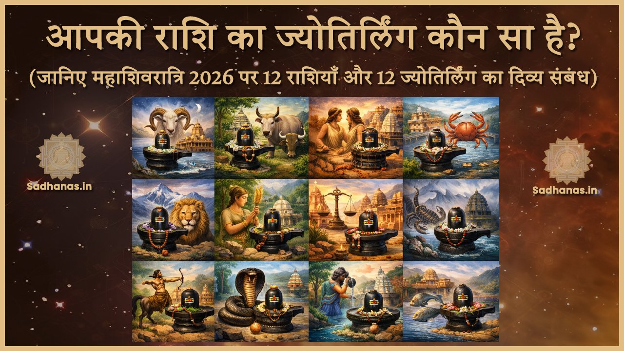 महाशिवरात्रि 2026: 12 ज्योतिर्लिंग और 12 राशियों का दिव्य रहस्य - Sadhanas.in