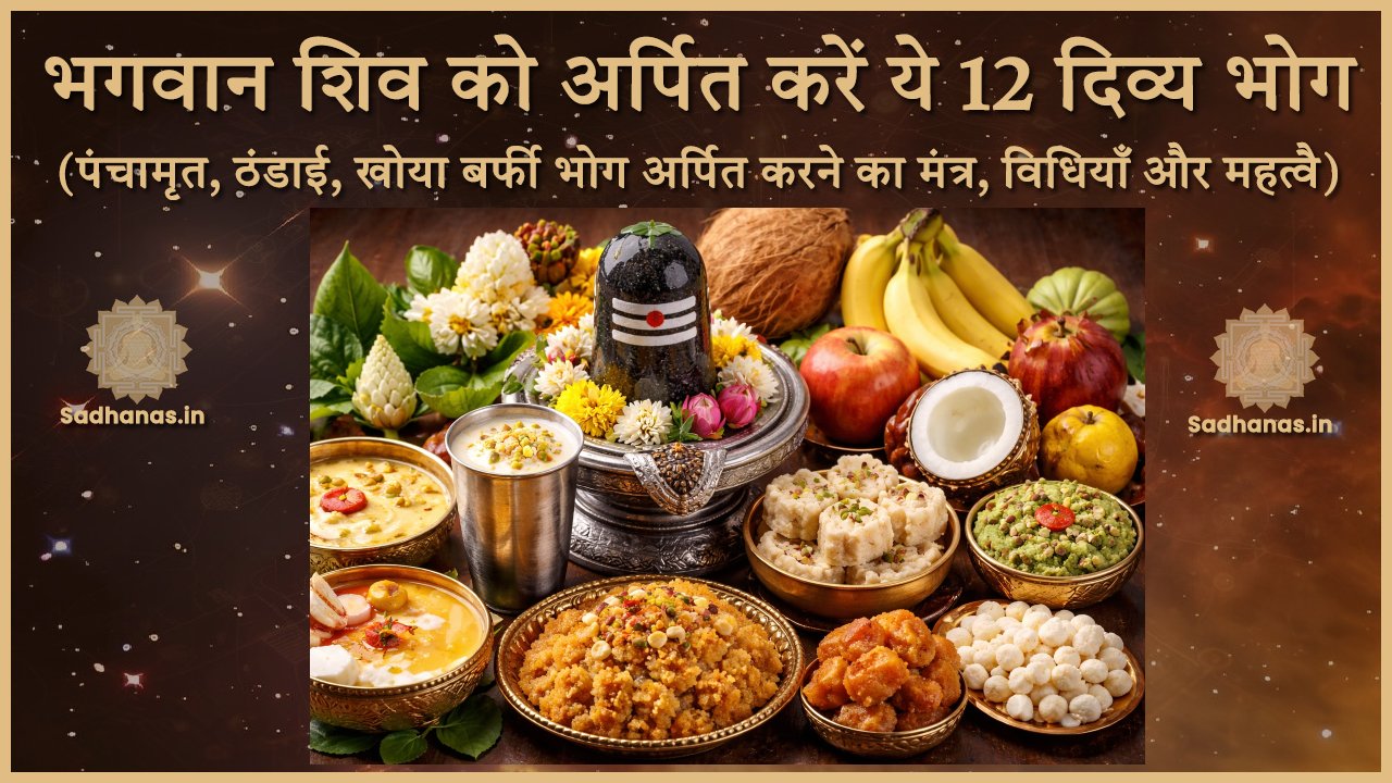 महाशिवरात्रि 2026: भगवान शिव को अर्पित करें ये 12 दिव्य भोग और पाएं विशेष आशीर्वाद - Sadhanas.in