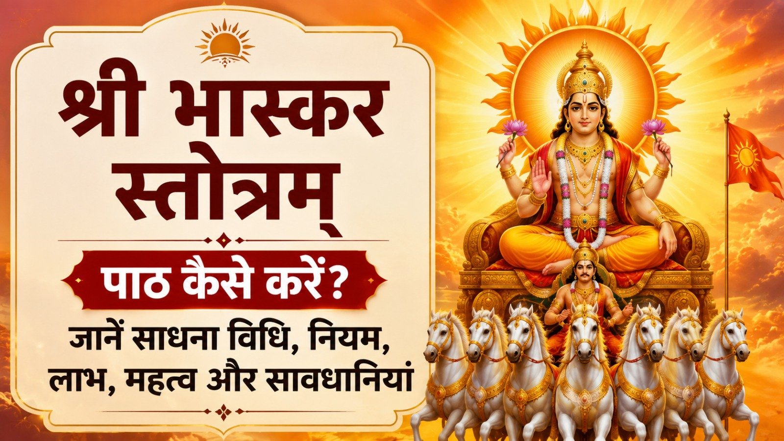 Sri Bhaskara Stotram श्री भास्कर स्तोत्रम् पाठ कैसे करें जानें साधना विधि नियम लाभ महत्व और सावधानियांIt takes 15 minutes to read this article    Sadhanasin   Sadhanasin