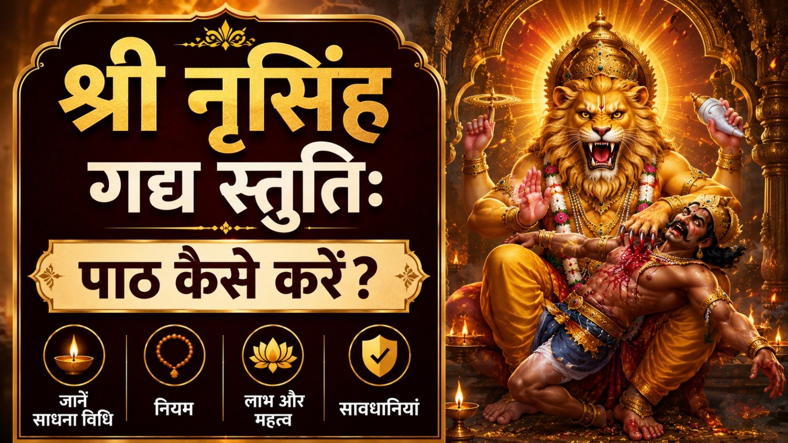 Sri Narasimha Gadyam श्री नृसिंह गद्य स्तुतिः पाठ कैसे करें जानें साधना विधि नियम लाभ महत्व और सावधानियांIt takes 16 minutes to read this article    Sadhanasin   Sadhanasin
