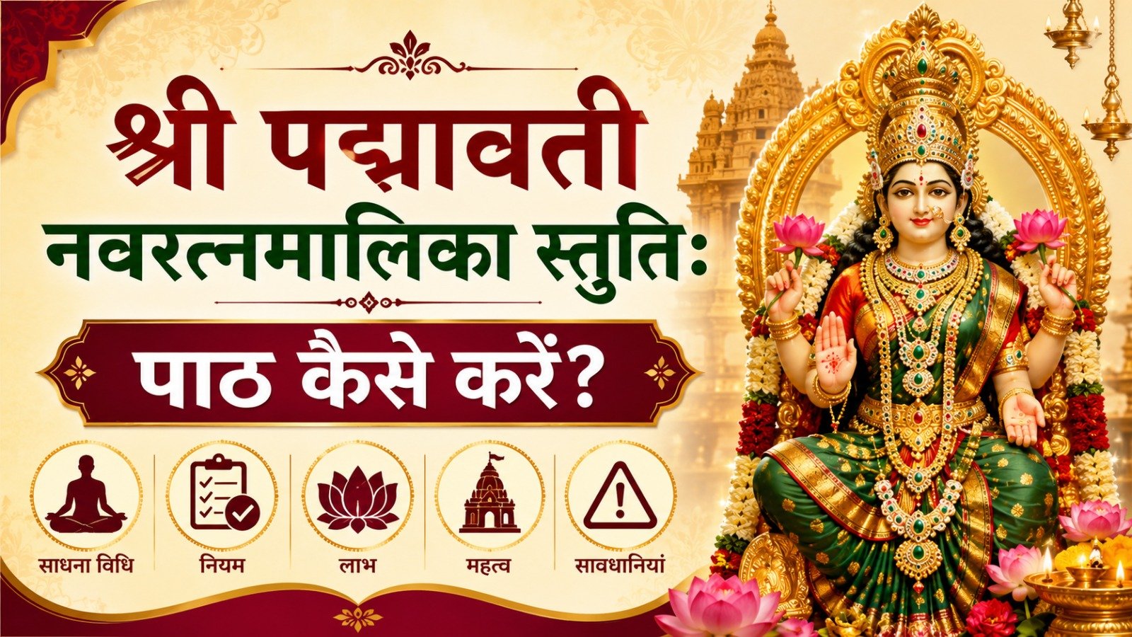 Sri Padmavati Navaratna Malika Stuti (श्री पद्मावती नवरत्नमालिका स्तुतिः): पाठ कैसे करें? जानें साधना विधि, नियम, लाभ, महत्व और सावधानियां
