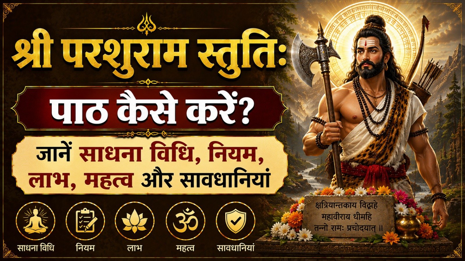 Sri Parashurama Stuti श्री परशुराम स्तुतिः पाठ कैसे करें जानें साधना विधि नियम लाभ महत्व और सावधानियांIt takes 14 minutes to read this article    Sadhanasin   Sadhanasin