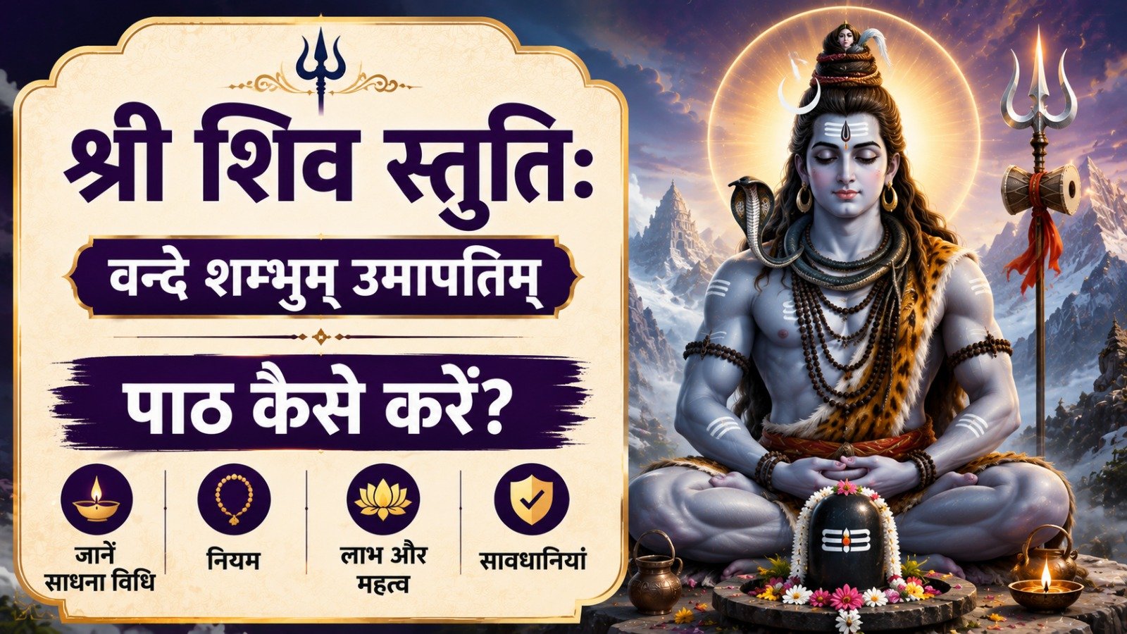 Sri Shiva Stuti Vande Shambhum Umapathim श्री शिव स्तुतिः पाठ कैसे करें जानें साधना विधि नियम लाभ महत्व और सावधानियांIt takes 17 minutes to read this article    Sadhanasin   Sadhanasin