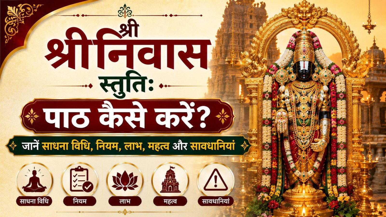 Sri Srinivasa Stuti (श्री श्रीनिवास स्तुतिः): पाठ कैसे करें? जानें साधना विधि, नियम, लाभ, महत्व और सावधानियां