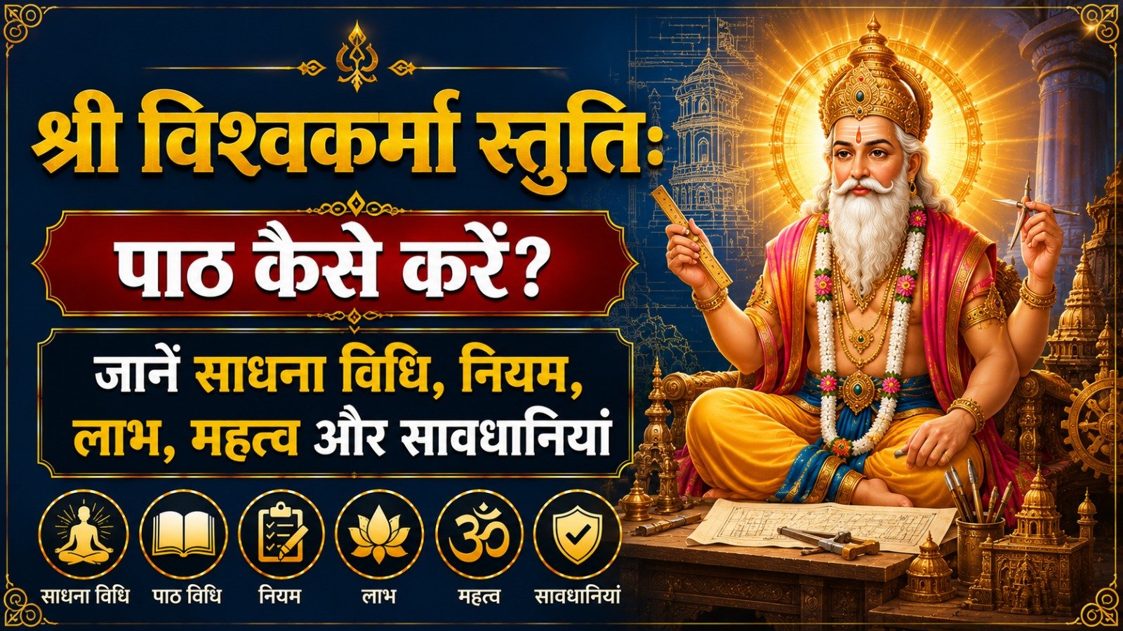 Sri Vishwakarma Stuti श्री विश्वकर्मा स्तुतिः पाठ कैसे करें जानें साधना विधि नियम लाभ महत्व और सावधानियांIt takes 14 minutes to read this article    Sadhanasin   Sadhanasin