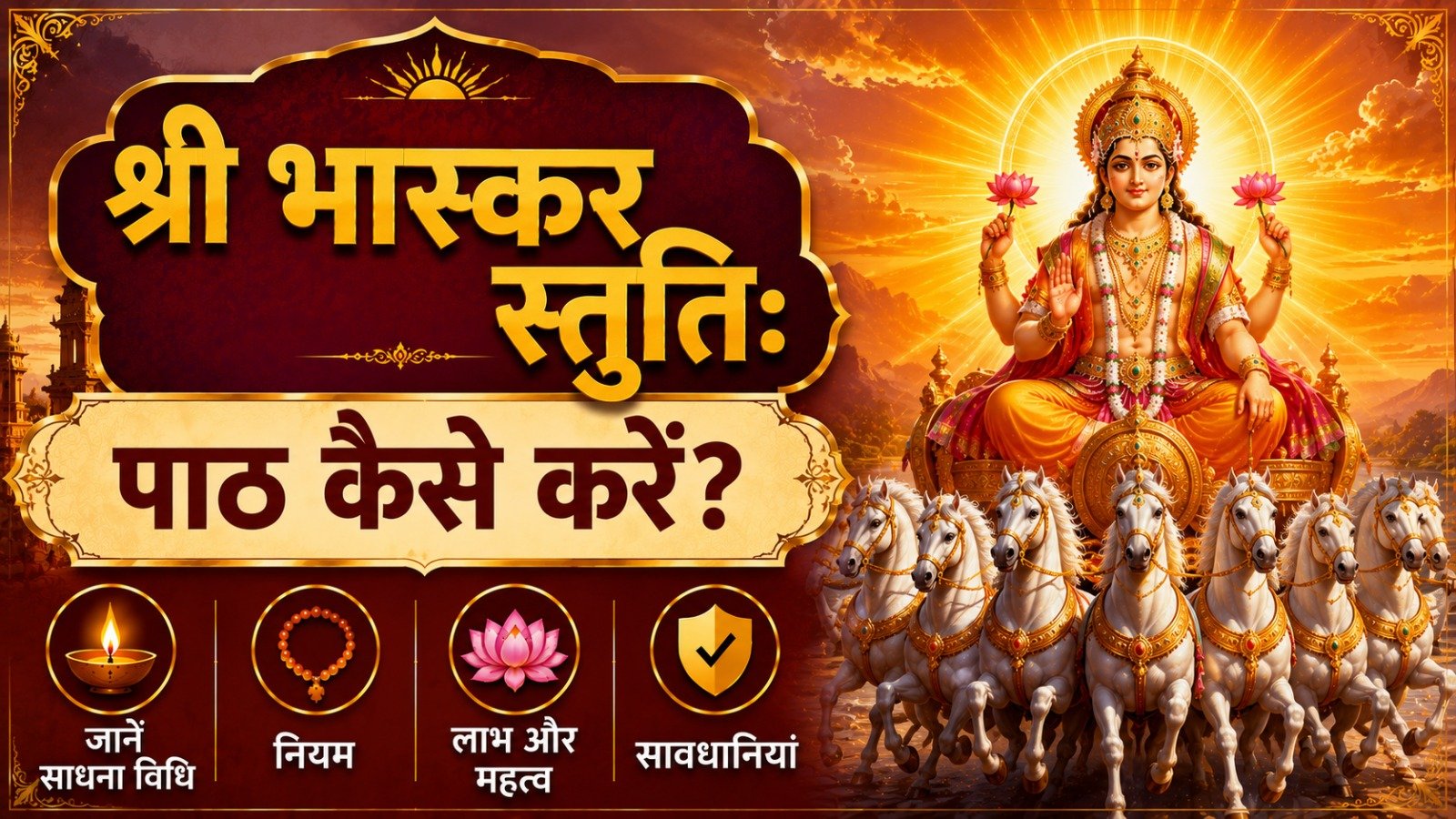 Yudhisthira Kruta Bhaskara Stuti श्री भास्कर स्तुतिः पाठ कैसे करें जानें साधना विधि नियम लाभ महत्व और सावधानियांIt takes 17 minutes to read this article    Sadhanasin   Sadhanasin