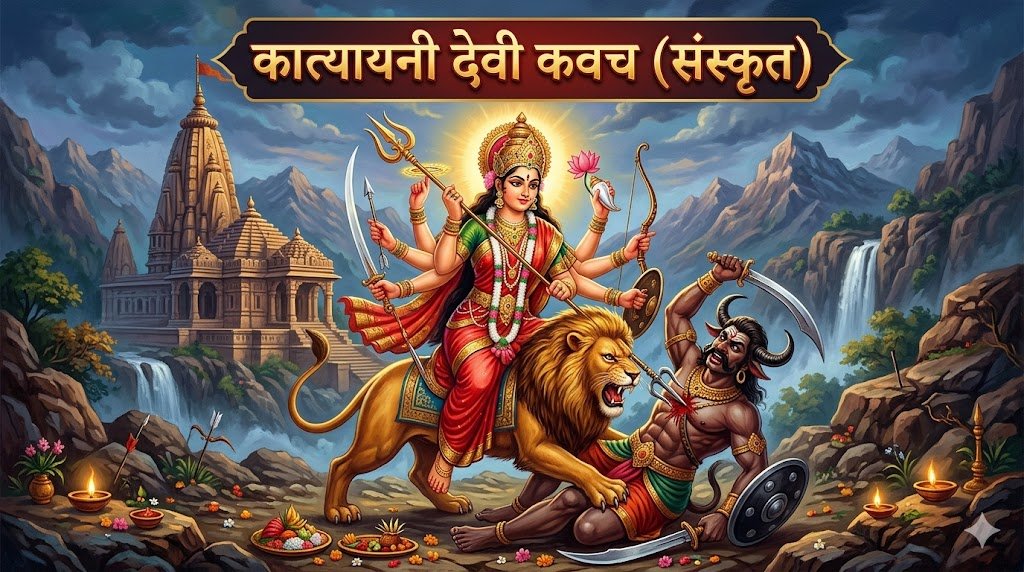 कात्यायनी देवी कवच (संस्कृत) | Katyayani Devi Kavach Lyrics in Sanskrit - Sadhanas.in - Sadhanas.in कात्यायनी देवी कवच (संस्कृत) | Katyayani Devi Kavach Lyrics in Sanskrit - Sadhanas.in