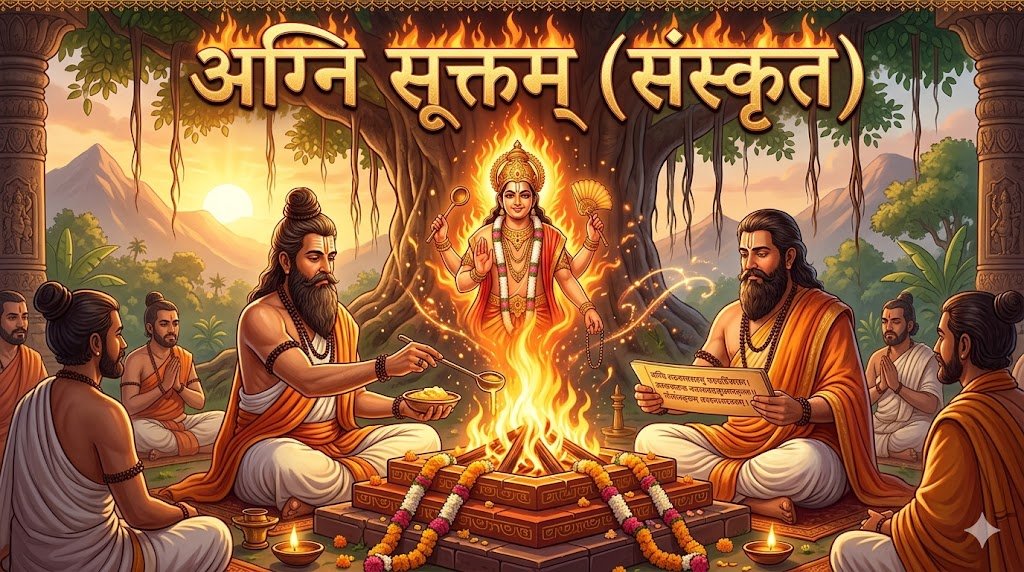 अग्नि सूक्तम् (संस्कृत) | Agni Suktam Lyrics in Sanskrit - Sadhanas.in - Sadhanas.in अग्नि सूक्तम् (संस्कृत) | Agni Suktam Lyrics in Sanskrit - Sadhanas.in