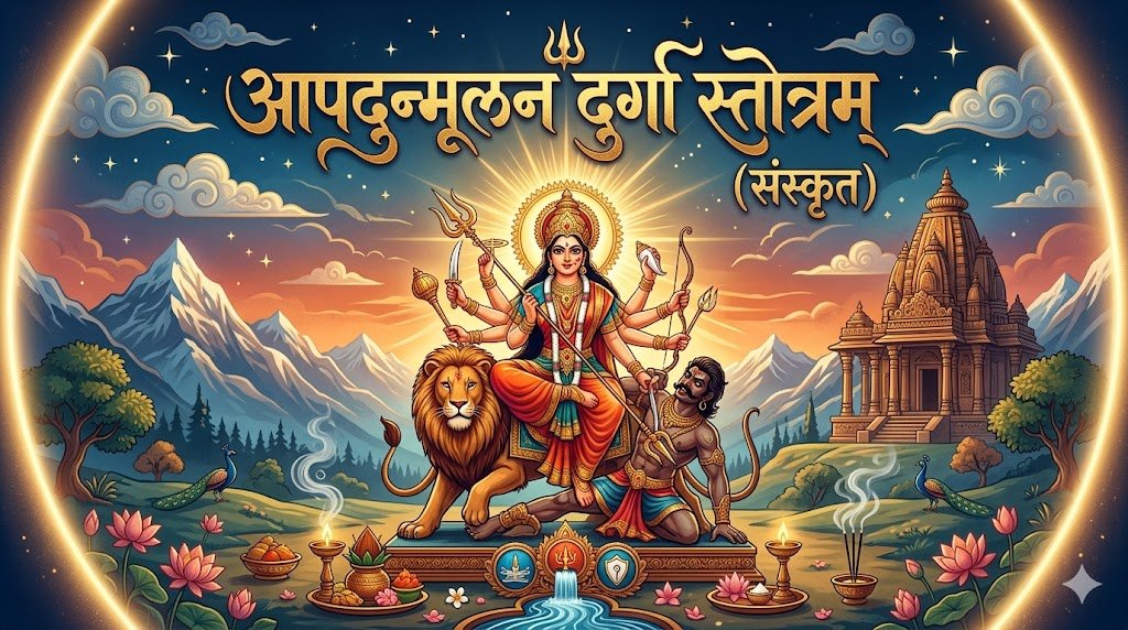आपदुन्मूलन दुर्गा स्तोत्रम् (संस्कृत) | Apadunmoolana Durga Stotram Lyrics in Sanskrit - Sadhanas.in - Sadhanas.in आपदुन्मूलन दुर्गा स्तोत्रम् (संस्कृत) | Apadunmoolana Durga Stotram Lyrics in Sanskrit - Sadhanas.in