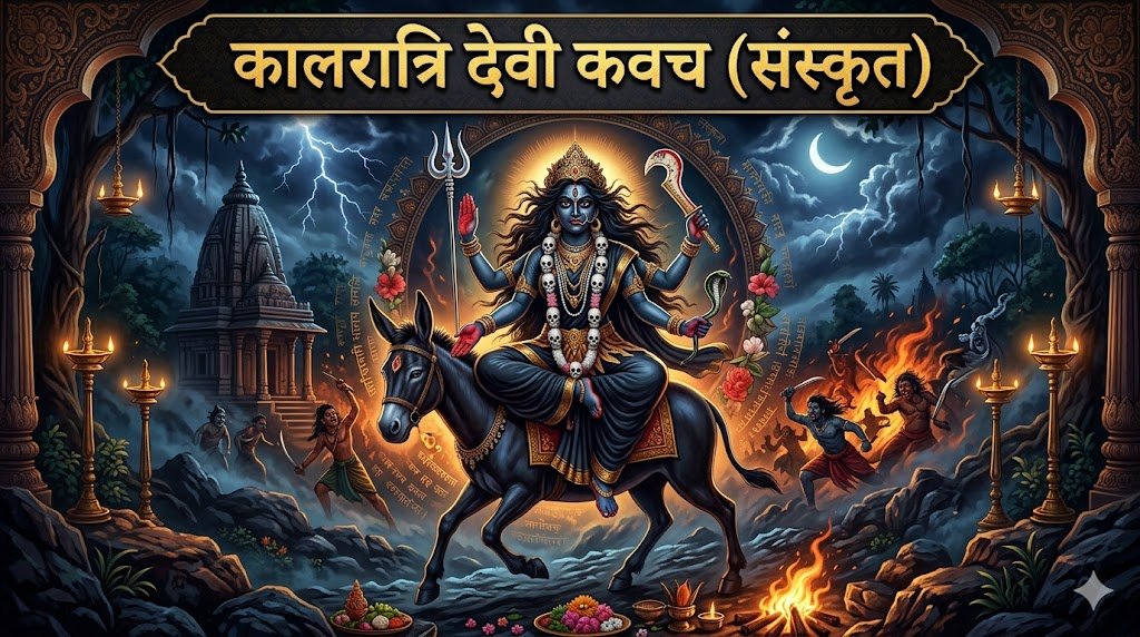 कालरात्रि देवी कवच (संस्कृत) | Kalaratri Devi Kavach Lyrics in Sanskrit - Sadhanas.in