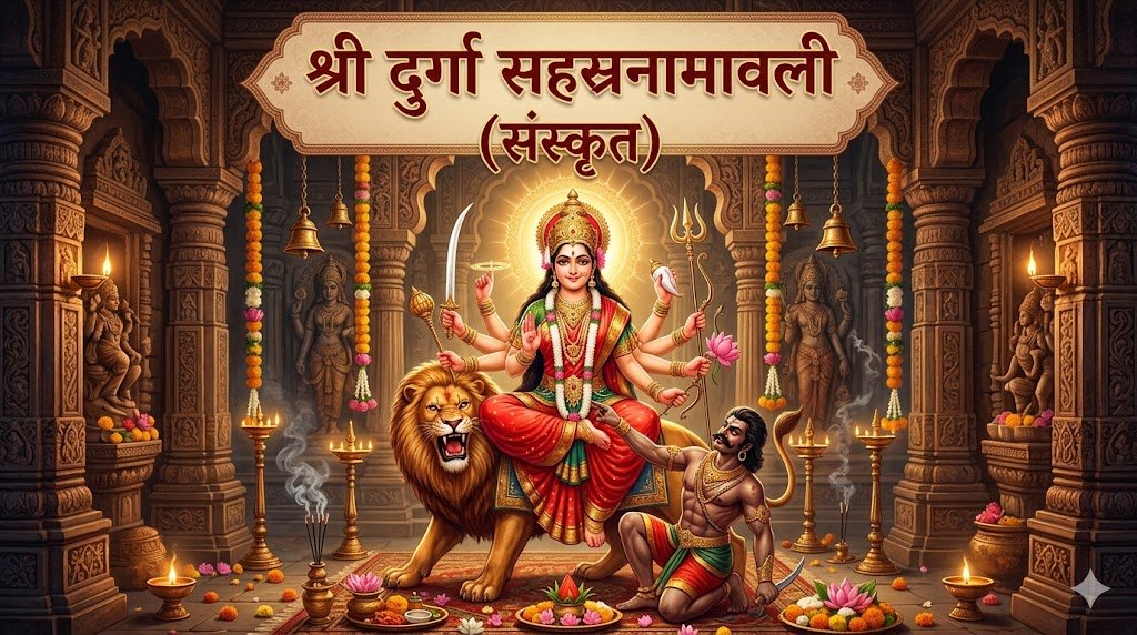 श्री दुर्गा सहस्रनामावली (संस्कृत) | Shri Durga Sahasranamavali Lyrics in Sanskrit - Sadhanas.in