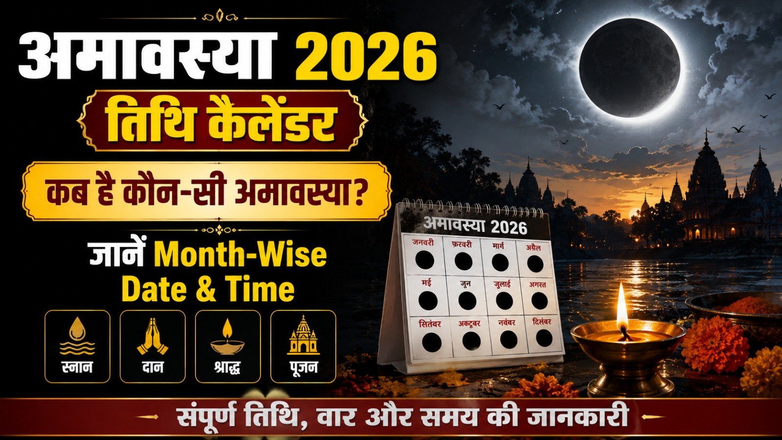 2026 Amavasya Tithi Calendar कब है कौन सी अमावस्या जानें Month Wise Date  TimeIt takes 15 minutes to read this article    Sadhanasin   Sadhanasin