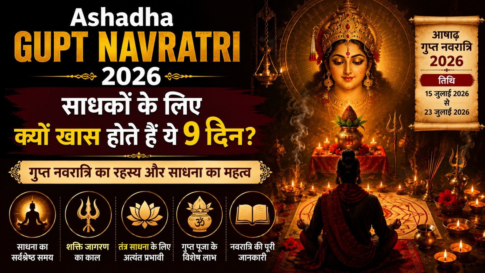 Ashadha Gupt Navratri 2026 साधकों के लिए क्यों खास होते हैं ये 9 दिन जानें रहस्यIt takes 12 minutes to read this article    Sadhanasin   Sadhanasin