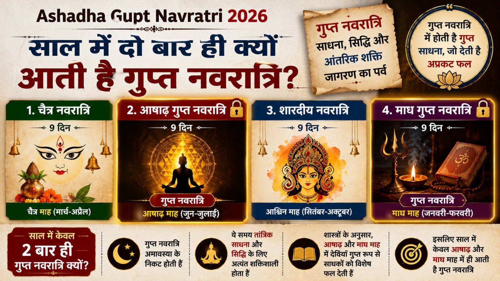 Ashadha Gupt Navratri 2026 साल में दो बार ही क्यों आती है गुप्त नवरात्रि जानें रहस्यIt takes 11 minutes to read this article    Sadhanasin   Sadhanasin