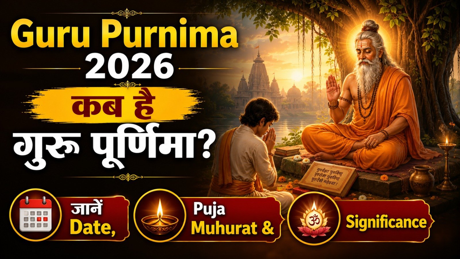 Guru Purnima 2026 कब है गुरु पूर्णिमा जानें Date Puja Muhurat  SignificanceIt takes 10 minutes to read this article    Sadhanasin   Sadhanasin