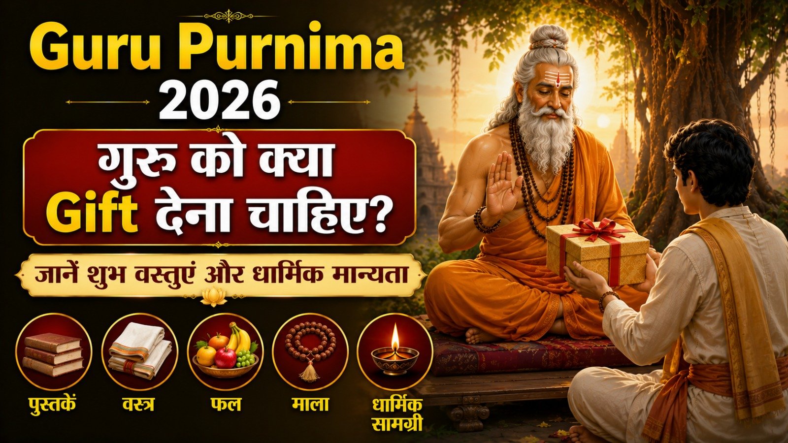 Guru Purnima 2026 गुरु को क्या Gift देना चाहिए जानें शुभ वस्तुएं और धार्मिक मान्यताIt takes 12 minutes to read this article    Sadhanasin   Sadhanasin