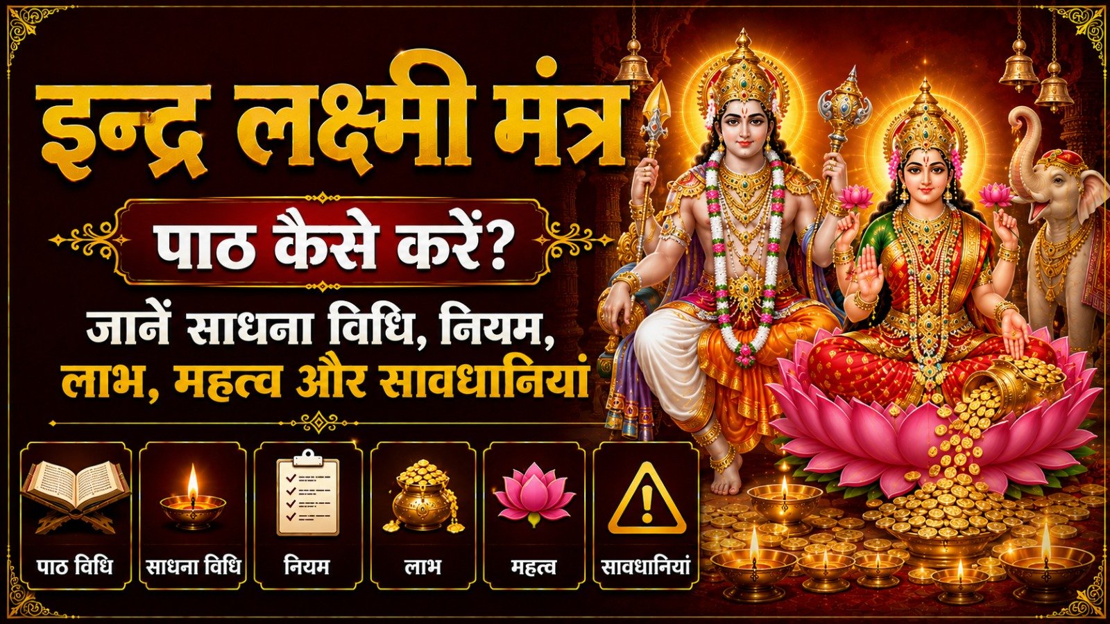 Indra Lakshmi Mantra पाठ कैसे करें जानें साधना विधि नियम लाभ महत्व और सावधानियांIt takes 15 minutes to read this article    Sadhanasin   Sadhanasin