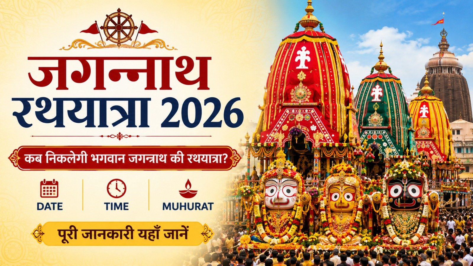 Jagannath Rath Yatra 2026 कब निकलेगी भगवान जगन्नाथ की रथयात्रा जानें Date Time  MuhuratIt takes 11 minutes to read this article    Sadhanasin   Sadhanasin