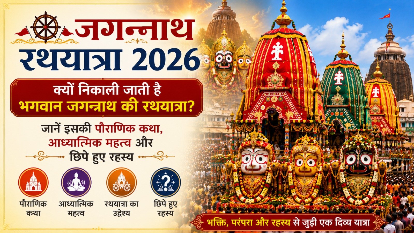 Jagannath Rath Yatra 2026 क्यों निकाली जाती है भगवान जगन्नाथ की रथयात्रा जानें रहस्यIt takes 11 minutes to read this article    Sadhanasin   Sadhanasin