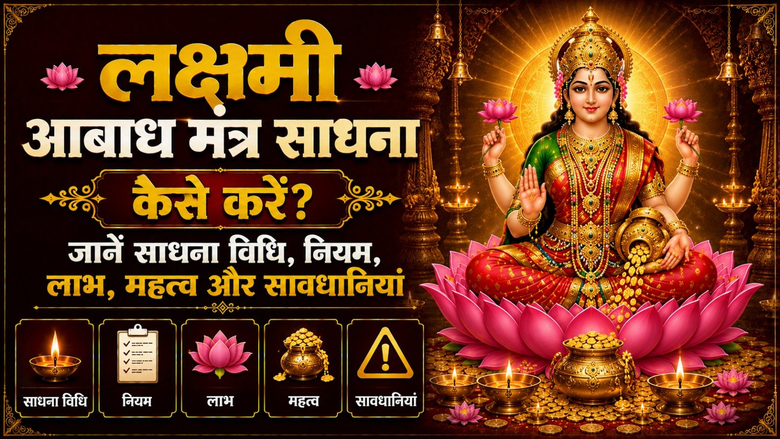 Lakshmi Aabadh Mantra Sadhana कैसे करें जानें साधना विधि नियम लाभ महत्व और सावधानियांIt takes 14 minutes to read this article    Sadhanasin   Sadhanasin