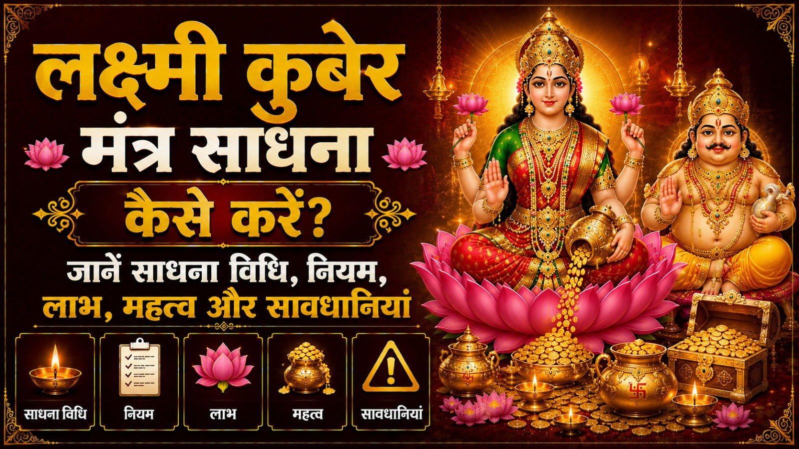 Lakshmi Kuber Mantra Sadhana कैसे करें जानें साधना विधि नियम लाभ महत्व और सावधानियांIt takes 16 minutes to read this article    Sadhanasin   Sadhanasin