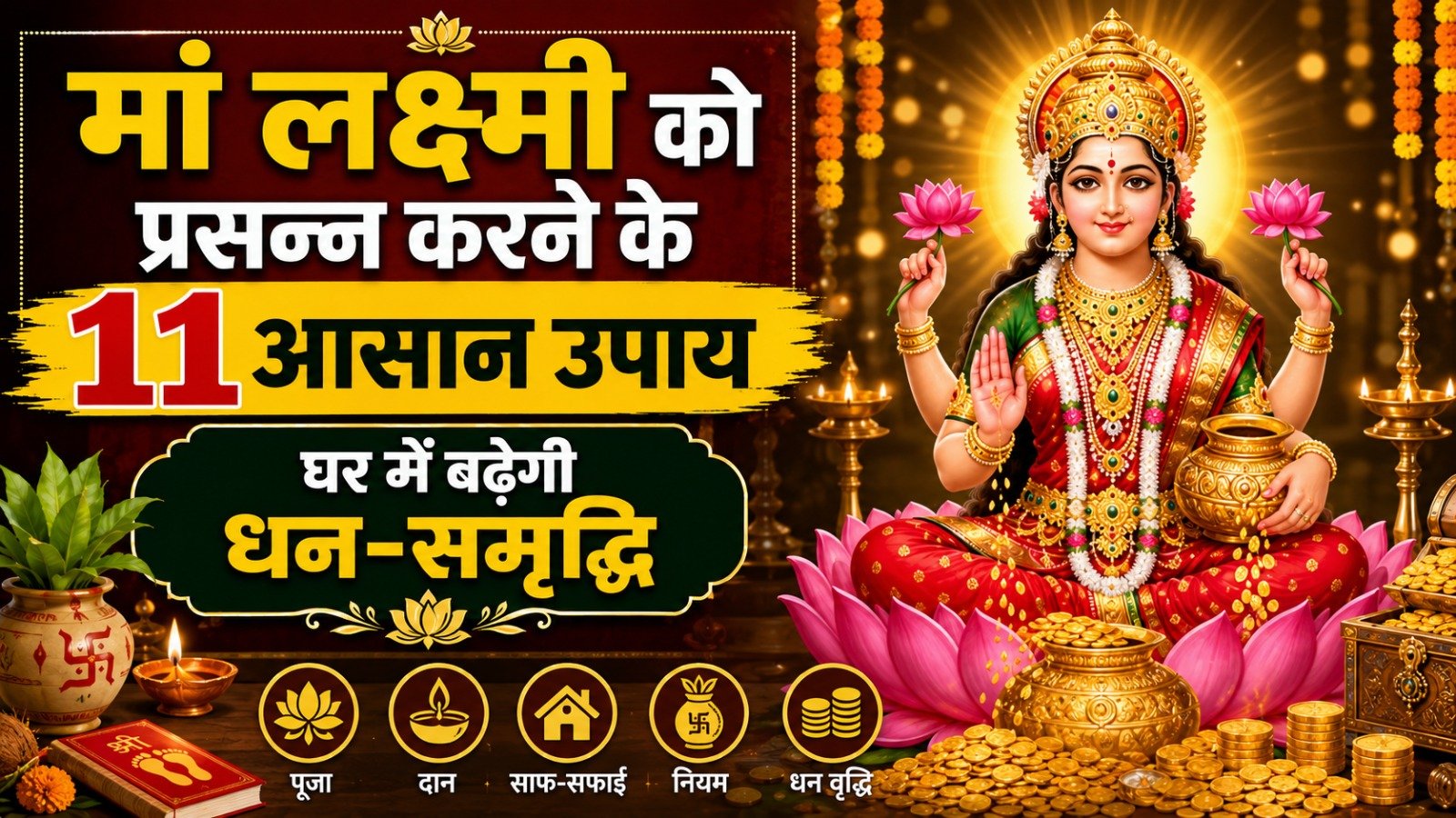 Maa Lakshmi को प्रसन्न करने के 11 आसान उपाय घर में बढ़ेगी धन समृद्धिIt takes 11 minutes to read this article    Sadhanasin   Sadhanasin