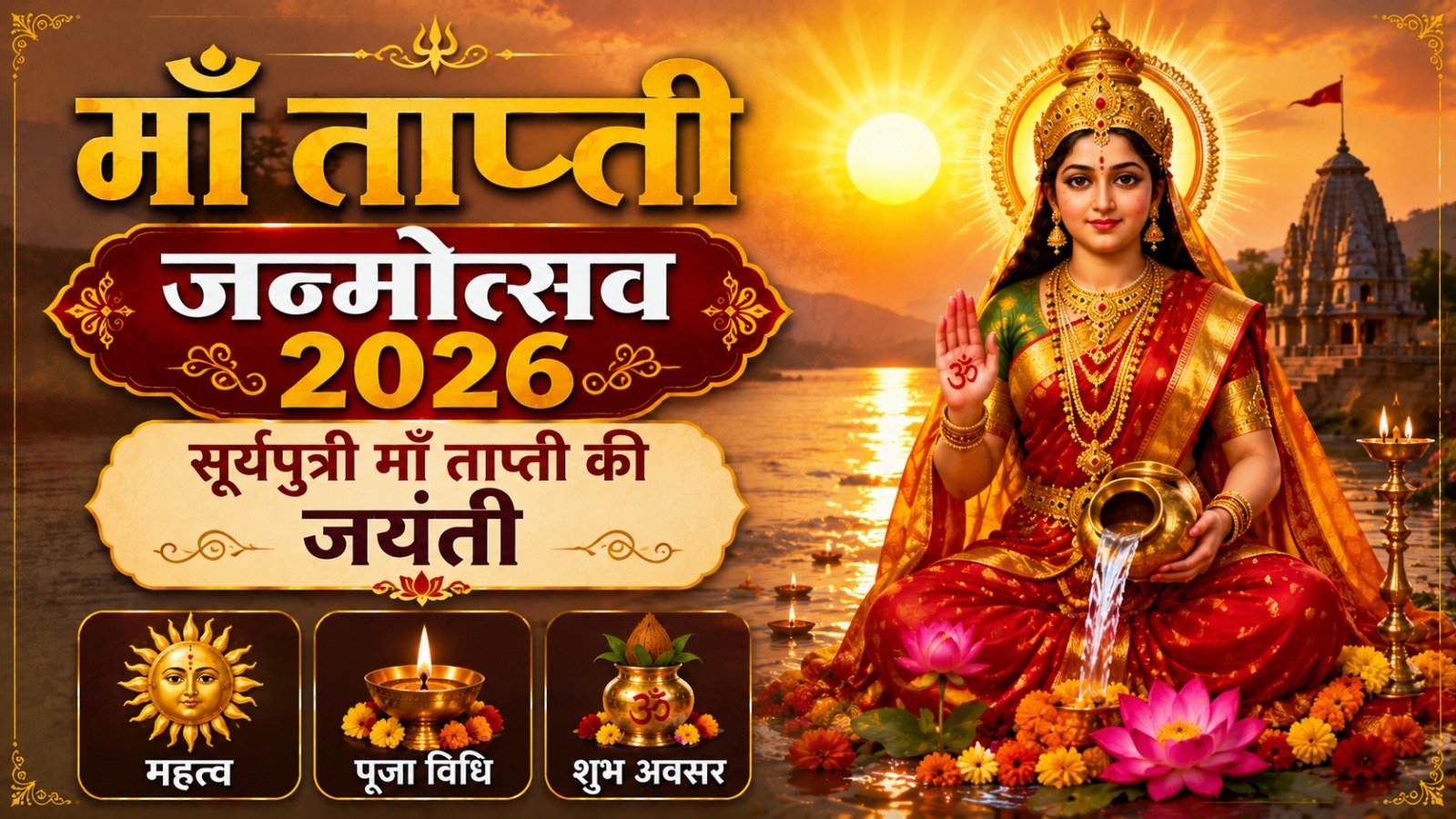 Maa Taapti Janmutsav 2026 सूर्यपुत्री माँ ताप्ती की जयंती महत्व और पूजा विधिIt takes 15 minutes to read this article    Sadhanasin   Sadhanasin