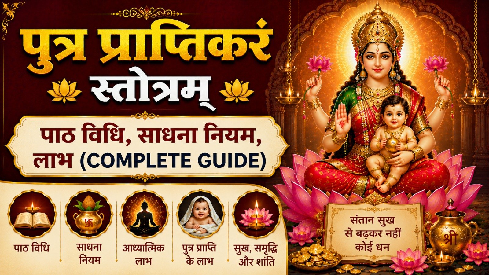 Putra Prapti Lakshmi Stotra पुत्र प्राप्तिकरं स्तोत्रम् पाठ विधि साधना नियम लाभ Complete GuideIt takes 12 minutes to read this article    Sadhanasin   Sadhanasin