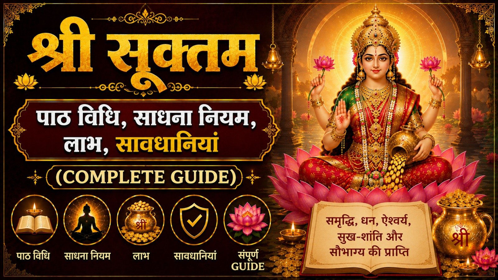 Shri Suktam श्री सूक्तम पाठ विधि साधना नियम लाभ सावधानियां Complete GuideIt takes 15 minutes to read this article    Sadhanasin   Sadhanasin