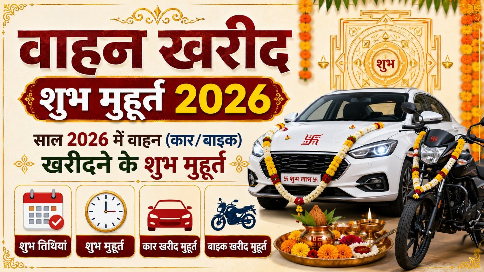 Vehicle Purchase Muhurat 2026 साल 2026 में वाहन कारबाइक खरीदने के शुभ मुहूर्तIt takes 12 minutes to read this article    Sadhanasin   Sadhanasin