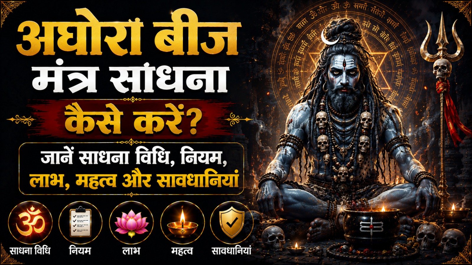 Aghora Beej Mantra Sadhana कैसे करें जानें साधना विधि नियम लाभ महत्व और सावधानियांIt takes 14 minutes to read this article    Sadhanasin   Sadhanasin