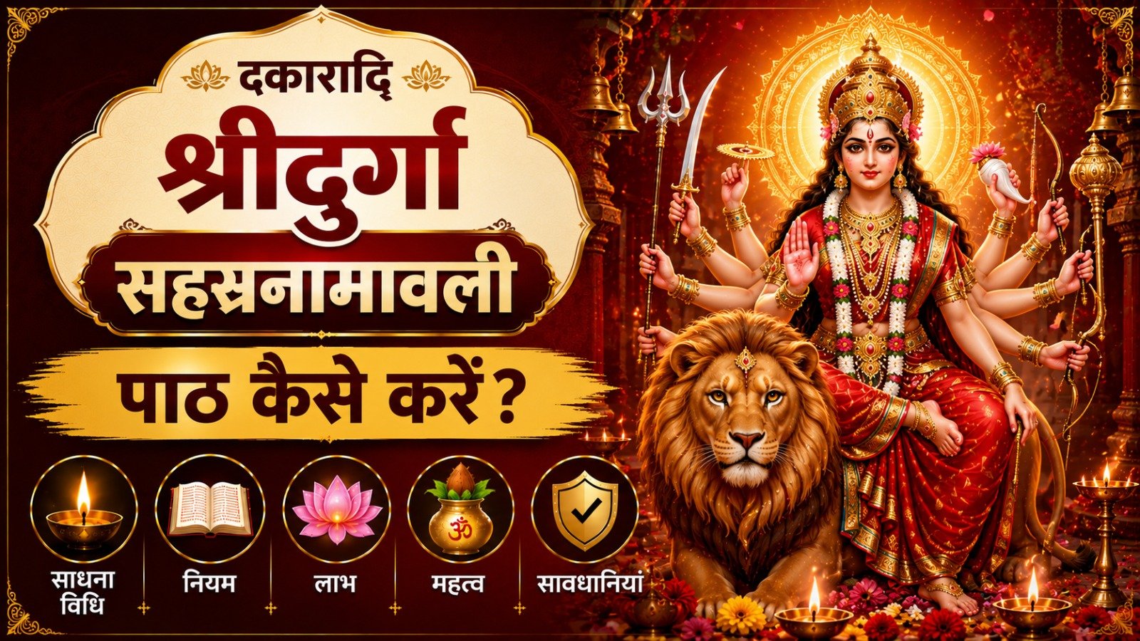 Dakaradi Sridurga Sahasranamavali दकारादि श्रीदुर्गा सहस्रनामावली पाठ कैसे करें जानें साधना विधि नियम लाभ महत्व और सावधानियांIt takes 41 minutes to read this article    Sadhanasin   Sadhanasin