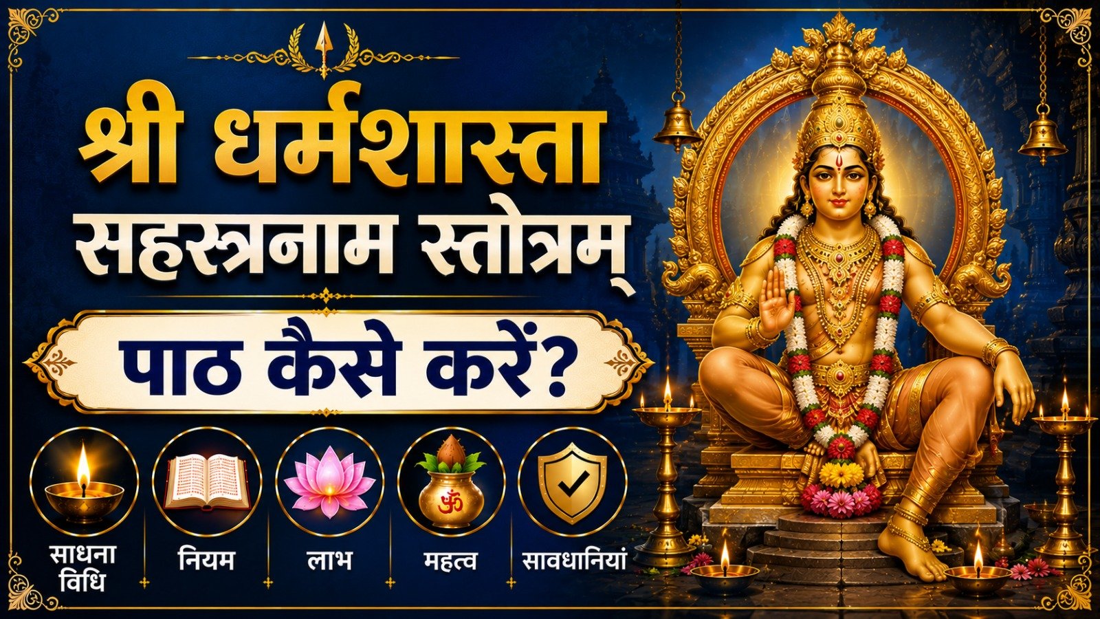 Dharma Shasta Sahasranaam Stotram श्री धर्मशास्ता सहस्रनाम स्तोत्रम् पाठ कैसे करें जानें साधना विधि नियम लाभ महत्व और सावधानियांIt takes 24 minutes to read this article    Sadhanasin   Sadhanasin