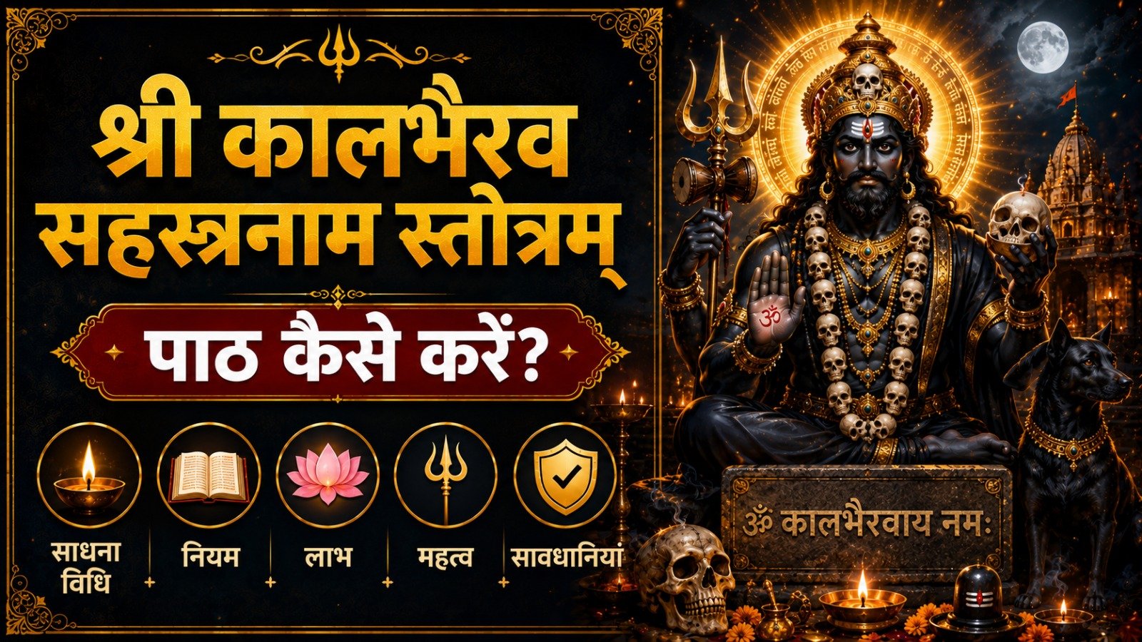 Kaalbhairav Sahasranaam Stotram (श्री कालभैरव सहस्रनाम स्तोत्रम्): पाठ कैसे करें? जानें साधना विधि, नियम, लाभ, महत्व और सावधानियां