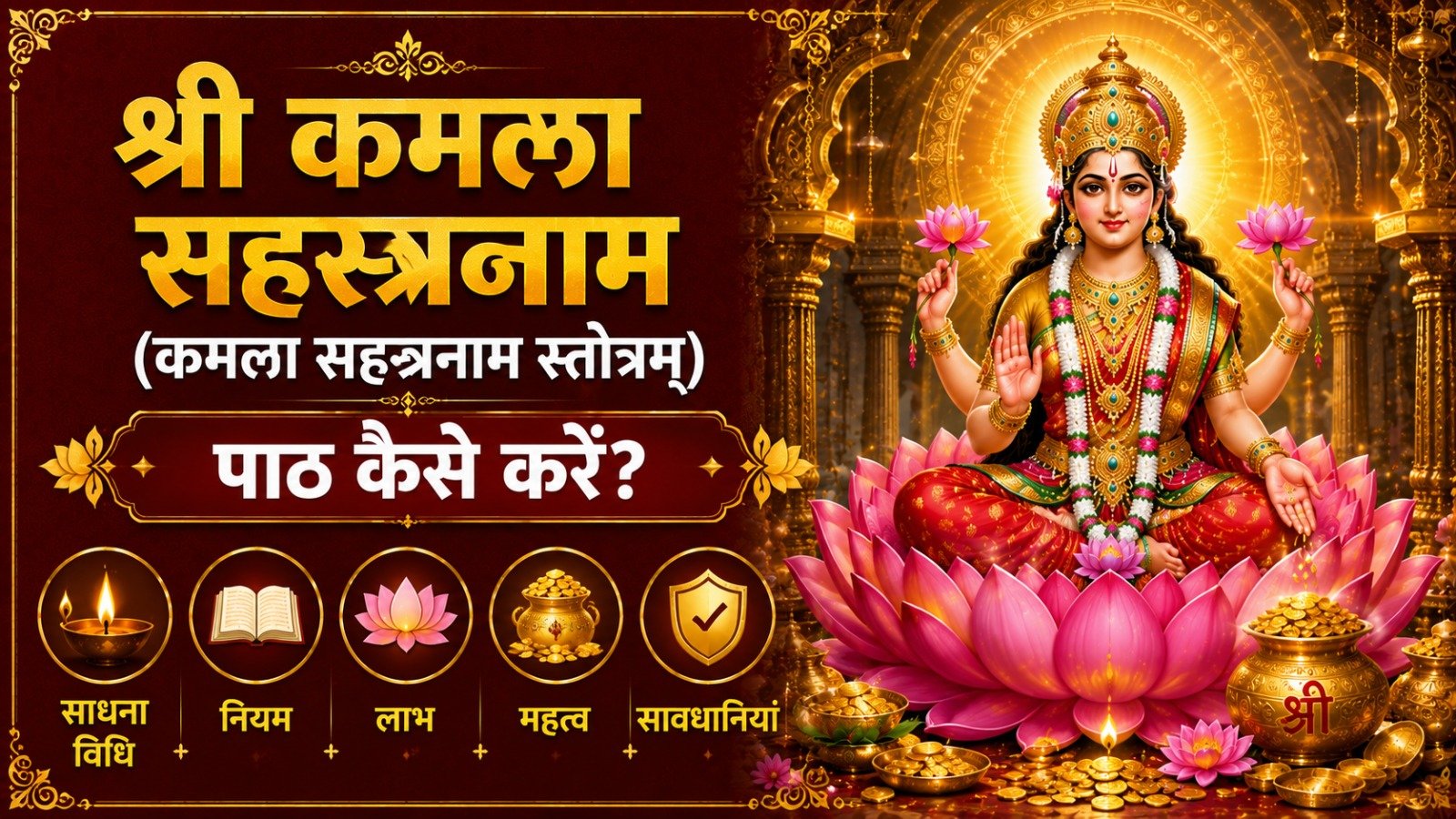 Kamala Sahasranama Stotram श्री कमला सहस्रनाम पाठ कैसे करें जानें साधना विधि नियम लाभ महत्व और सावधानियांIt takes 37 minutes to read this article    Sadhanasin   Sadhanasin