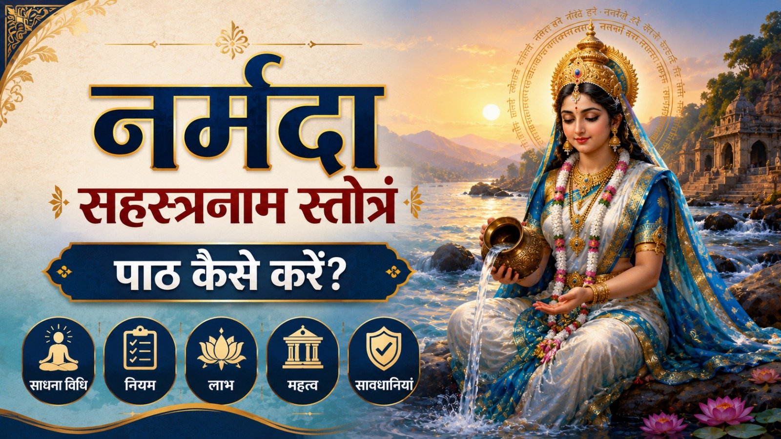 Narmada Sahasranama Stotram नर्मदा सहस्रनाम स्तोत्रं पाठ कैसे करें जानें साधना विधि नियम लाभ महत्व और सावधानियांIt takes 26 minutes to read this article    Sadhanasin   Sadhanasin