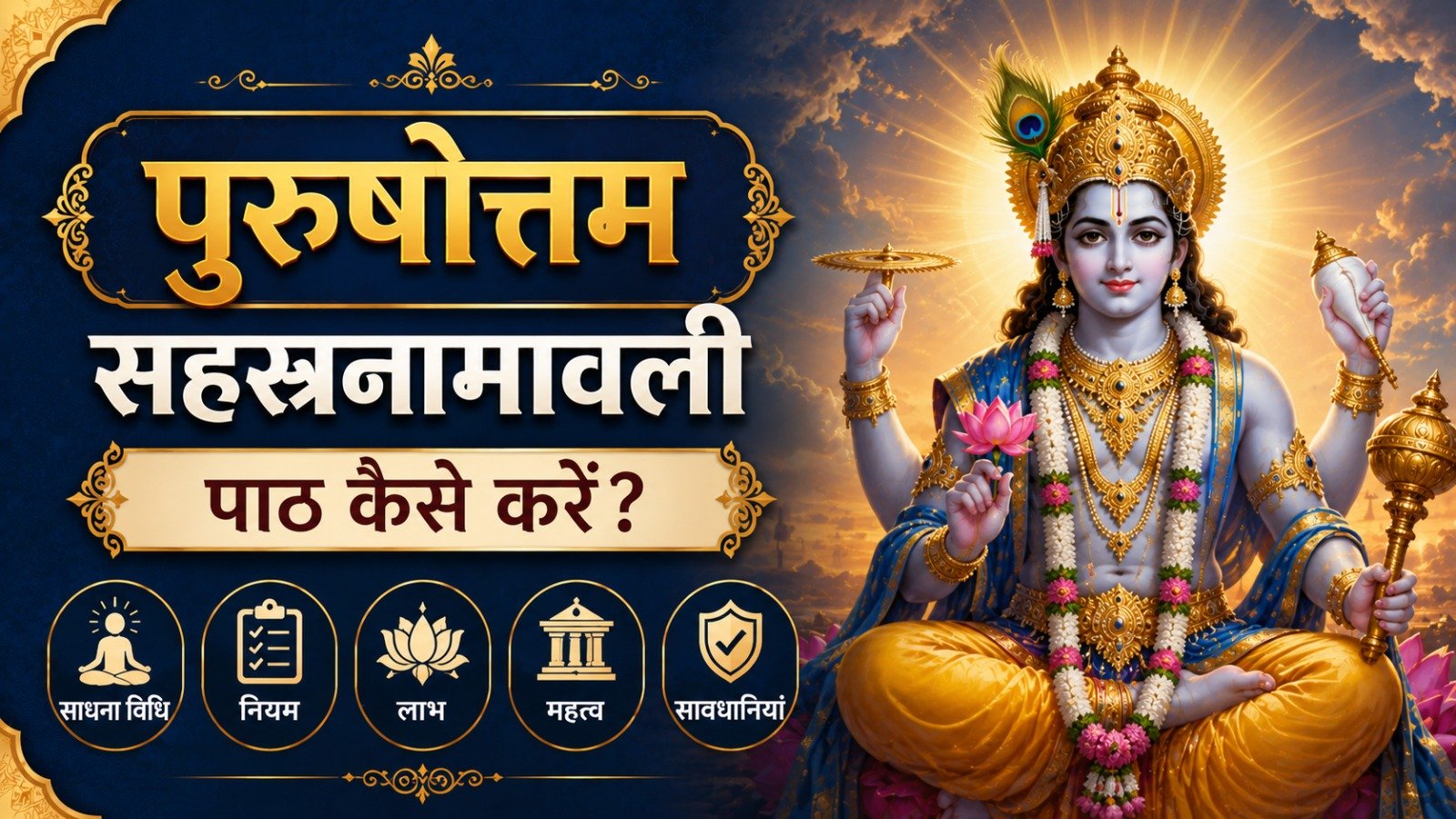 Purushottama Sahasranamavali पुरुषोत्तम सहस्रनामावली पाठ कैसे करें जानें साधना विधि नियम लाभ महत्व और सावधानियांIt takes 28 minutes to read this article    Sadhanasin   Sadhanasin