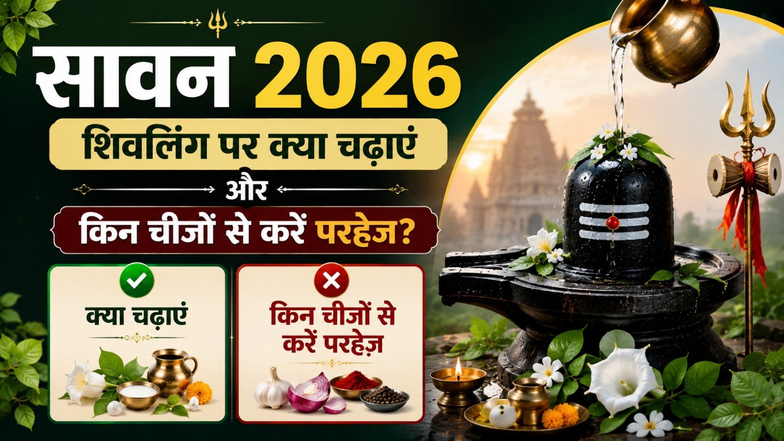 Sawan 2026 शिवलिंग पर क्या चढ़ाएं और किन चीजों से करें परहेज जानें पूजा के सही नियमIt takes 11 minutes to read this article    Sadhanasin   Sadhanasin