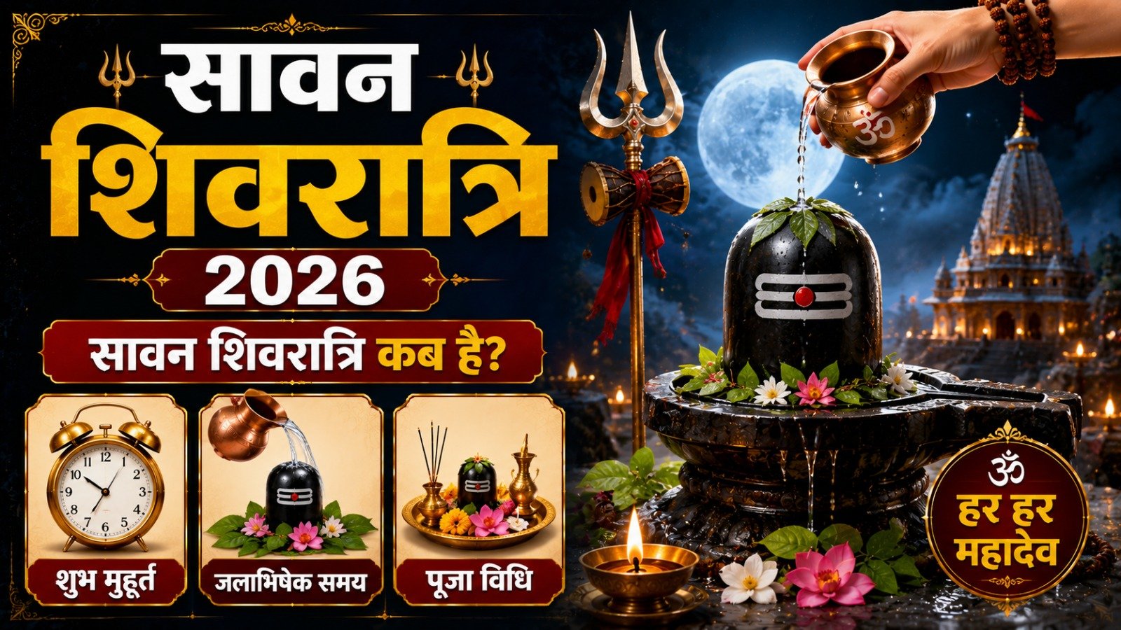 Sawan Shivratri 2026 सावन शिवरात्रि कब है शुभ मुहूर्त जलाभिषेक समय और पूजा विधिIt takes 9 minutes to read this article    Sadhanasin   Sadhanasin